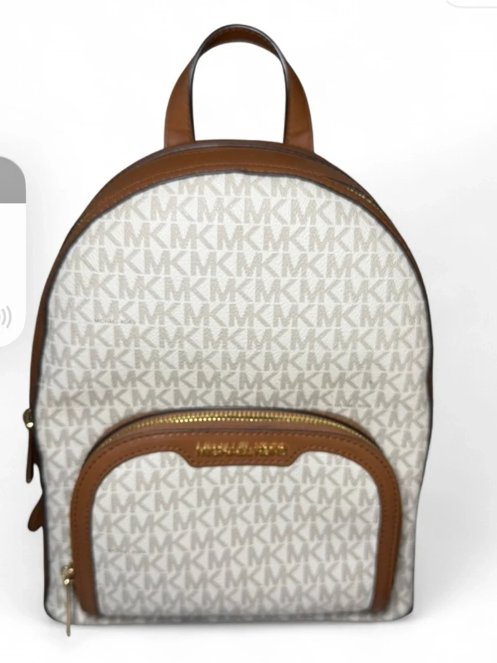 🤎 NWOT Michael Kors Jaycee Medium Logo Backpack - Vanilla/Acorn 🤎